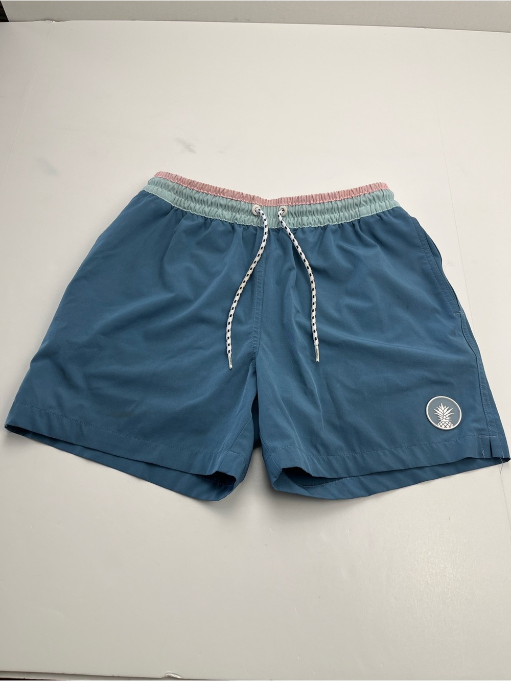 Chubbie’s Blue Swim Shorts Summer Vacation Mens Size Small Liner Beach FLAWED